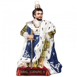 Christbaumkugel Weihnachtsfigur LUDWIG II. im KRÖNUNGSMANTEL