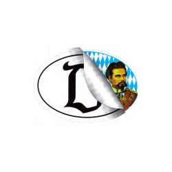 Autoaufkleber Länderkennzeichen D mit Ludwig II.